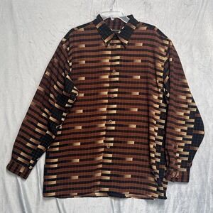 Pronti Shirt Mens XL Geometric Pattern Button Up Long Sleeve Extra Large
